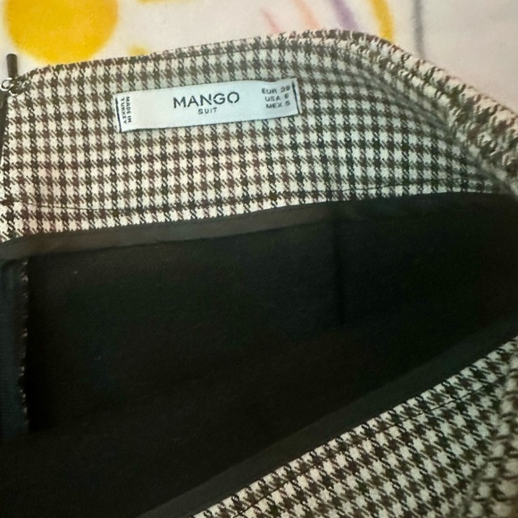 Mango‎ Monochrome Houndstooth A-Line Skirt - Picture 4 of 8